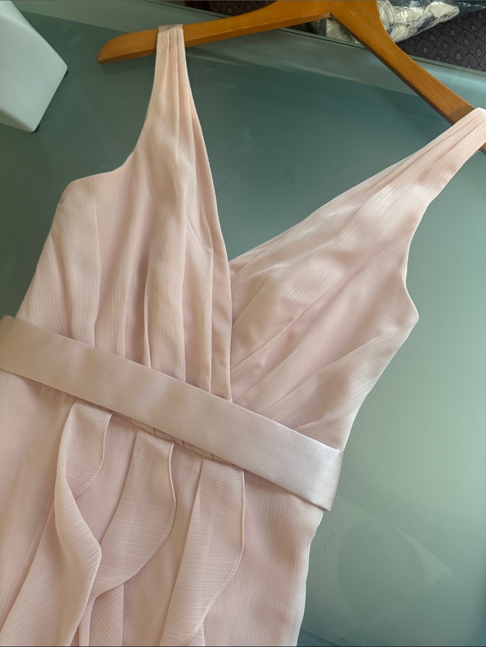 WHITE By Vera Wang in BLUSH Backless Maxi Gown Size 4 Romantic Wedding Guest - Picture 4 of 11